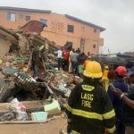 3-storey building collapes in Lagos.