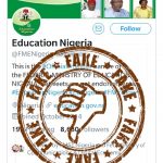 Federal Ministry of Education Warns Nigerians of a Fake Account